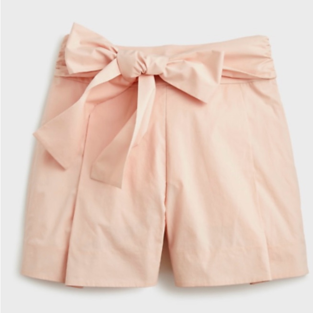 J. Crew Pink Poplin High Waist Shorts with Bow 00